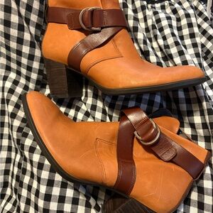 Ecco Brown Leather Heeled Boots